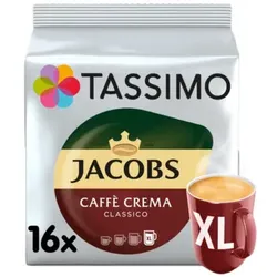 Kaffeekapseln Tassimo Caffè Crema Classico XL (kompatibel mit Bosch Tassimo Kapselmaschinen), 16 Stk.