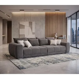 JOB Bigsofa Cord 3-Sitzer Grau