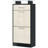 Vladon Schuhschrank Creme, 46x104x23 cm, Garderobe, Schuhaufbewahrung, Schuhschränke