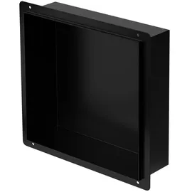luxebath Wandnische aus Edelstahl, 30x30x10 cm, Schwarz, Duschnische, Einbauregal,