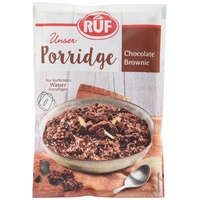 RUF Porridge Chocolate Brownie mit Brownie-Bites und Schokostückchen, purer Brownie Genuss in der Müsli Schale für alle Schokoholics, 1 x 65g Beutel