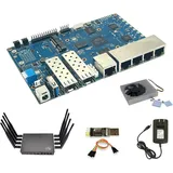 Banana Pi BPI-R3 Wi-Fi 6 OpenSource Wireless Dual-Band OpenWRT Router Board mit MediaTek MT7986 (Filogic 830), unterstützt 5X GbE und 2X 2,5 GbE SFP (Bundle3-BPI R3+Antennen)