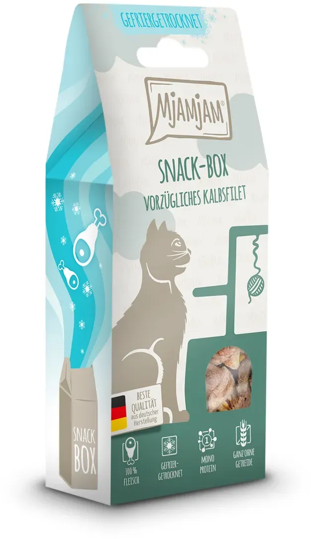 MJAMJAM leckere Snackbox 35g Katzensnack Kulöinarisches Lachs x1