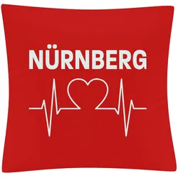 multifanshop Kissenbezug - Nürnberg - Herzschlag - Druck weiß - Kissen