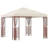 Outsunny Pavillon mit Fliegennetzen beige 296L x 296B x 260H cm