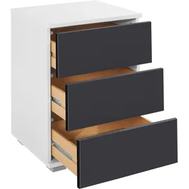 Priess Nachtkommode mit LED-Beleuchtung und Push-to-open schwarz