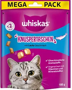 whiskas® Katzen-Leckerli Knuspertaschen mit Lachs 180,0 g