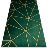 RugsX Exklusiv Emerald Teppich Glamour, Stilvoll, Geometrisch Flaschengrün – Gold Green 160x220 cm