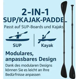 TRIZAND 2in1 SUP & Kajak Paddel 163–229 cm schwarz