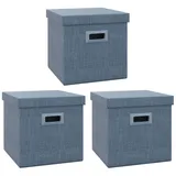 Homcom Aufbewahrungsbox 3er-Set Stapelbare Aufbewahrungswürfel, für Wohnzimmer,