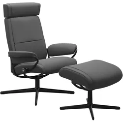 Stressless Sessel | Paris Cross Base Batick Grau Matt Schwarz Verstellbare Kopfstütze