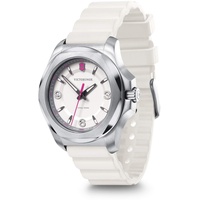 Victorinox Damen-Uhr I.N.O.X. V, Damen-Armbanduhr, analog, Quarz, Wasserdicht bis 100 m, Gehäuse-Ø 37 mm, Armband 18 mm, 69 g, Weiß