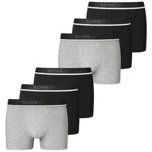 SCHIESSER Retro Boxer graumeliert/schwarz L 6er Pack
