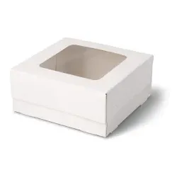 Greenbox Cupcake Boxen, 4er, Zellulose-Fenster, weiß DRE03496 , 1 Karton = 100 Stück