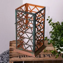 ETC Shop Led Solar Steh Hänge Lampe rost grün Terrassen Leuchte Feuereffekt Außen Garten Laterne