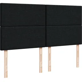 vidaXL Boxspringbett mit Matratze Schwarz 180x200 cm Stoff