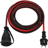 REV Ritter Verlängerungskabel Außen 5 m H05RR-F 3G1,5mm2, Schwarz Rot,