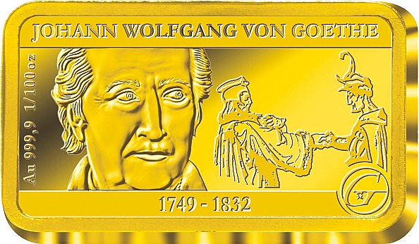 275 Jahre Goethe - Premium-Goldbarren-Kollektion