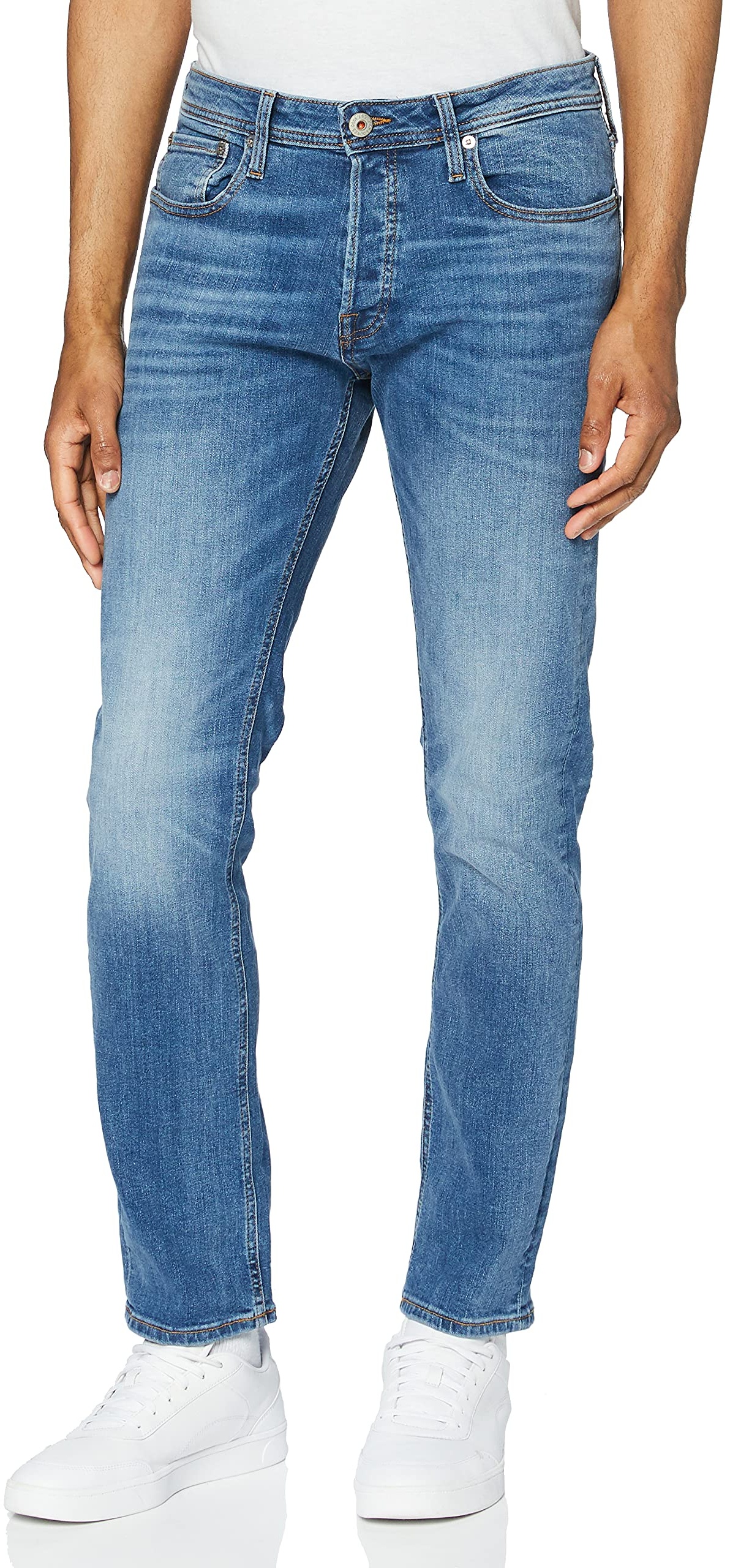 Herren Jack & Jones Jeans Tim Straight Legs Slim Fit Flat Front Tim ORIGINAL, Farben:Blau-2, Größe Jeans:31W / 30L