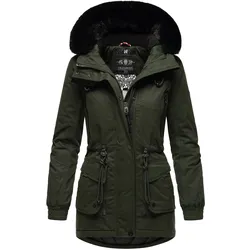NAVAHOO Damen Sportlicher Wintermantel Baumwoll-Parka mit Kapuze Olessaa