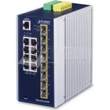 Planet IP30 Industrial L3 8-Port (16 Ports), Netzwerk Switch, Blau,