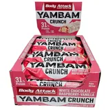 Body Attack YamBam Crunch Himbeere-Vanille weiße Schokolade Riegel 15 x 55 g