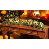 Buri LED Tannengirlande beschmückt Weihnachtsgirlande künstlich Tischdekoration