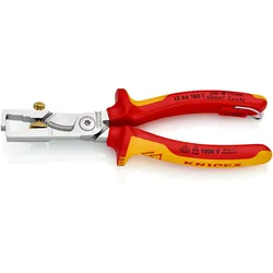 KNIPEX StriX Abisolierzangen mit Kabelschere 180 mm verchromt isoliert, VDE-geprüft - 1366180T