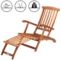 Casaria Deuba Liegestuhl Deckchair Queen Mary Verstellbar Klappbar