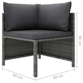 vidaXL Garten-Lounge-Set 12-tlg. grau