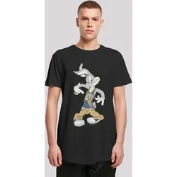 T-Shirt F4NT4STIC "Looney Tunes Bugs Bunny Rapper", Herren, Gr. 4XL, schwarz, Obermaterial: 100% Baumwolle, casual, regular fit, Rundhals, Kurzarm ohne Bündchen, Shirts, Print