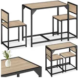 Tectake tectake® Sitzgruppe, 3-teilig, Industrial Style, mit höhenverstellbaren Kunststofffüßen