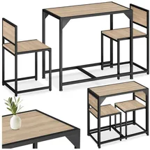 Tectake tectake® Sitzgruppe, 3-teilig, Industrial Style, mit höhenverstellbaren Kunststofffüßen
