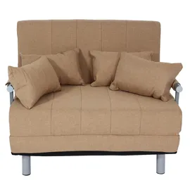 Mendler Schlafsessel HWC-K29, Klappsessel Schlafsofa Gästebett Relaxsessel, Liegefläche 186x97cm Stoff (270g/m2) ~ creme-beige