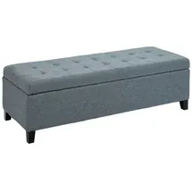 Homcom Sitzbank mit Stauraum, Deckel, Leinenoptik, grau 125 x 49 x 41,5 cm