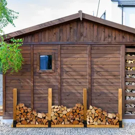 Relaxdays Holzstapelhilfe Metall 34 x 10 x 16 cm Schwarz