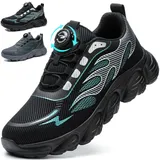 Mitudidi Arbeitsschuhe Herren 45 Unisex Arbeitsschuhe Herren S1 Leicht Damen Safety Shoes Sicherheitsschuhe Herren S1 Schwarz - 45 EU