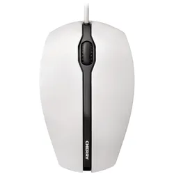 CHERRY GENTIX kabelgebundene optische Maus weiß-grau USB, 3 Tasten, Seitenflächen aus Gummi, 1000 dpi-Auflösung