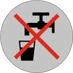 CombiCraft Aluminium Türschild 'Kein trinkwasser' - Ø75mm mit 3M-Klebeband