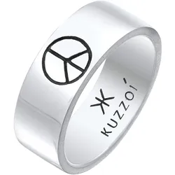 KUZZOI Herren Bandring Peace Oxidiert 925 Silber 60 8 mm