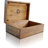 Aufbewahrungsbox aus Holz mit Scharnierdeckel, 26.7x19.1x10.2 cm – extra große, Andenkenbox, Schmuckbox und mehr verwendet werden