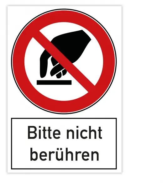 Verbotsschild - Bitte nicht berühren (200x300x4 mm)