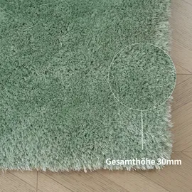 Bruno Banani Teppich Dana Teppich, besonders weich und kuschelig, Kundenliebling, rechteckig, Höhe: 30 mm, uni, Mikrofaser Teppiche, Wohnzimmer, Schlafzimmer, Esszimmer grün rechteckig | 200 cm x 300 cm x 30 mm