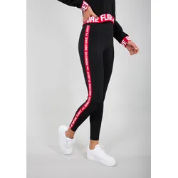Leggings ALPHA INDUSTRIES "Alpha Industries Women - Leggings RBF Tape Leggings", Damen, Gr. S, Normalgrößen, schwarz, Obermaterial: 80% Nylon, 20% Elastan, Hosen
