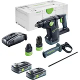 Festool KHC 18 EB-Basic Akku Kombihammer 18 V 2,6 J SDS-Plus Brushless + 2x Akku 4,0 Ah + Schnellladegerät + Systainer