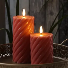 MARELIDA TWIST Stumpenkerze 12,5 cm rosa