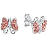ZEEme Ohrstecker Schmetterling 925 Sterling Silber rhodiniert weiß one-size