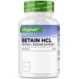 Vit4ever Betain HCL 240 Kapseln - 695mg mit Pepsin - Enzian Extrakt