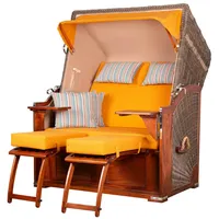 Mr. Deko bene living Strandkorb Komplettset Schaalsee Mahagoni PE
