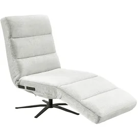 KAWOLA Relaxliege ALINA Cord 360° drehbar 80 x 100 x 200 cm Weiß mit Kissen